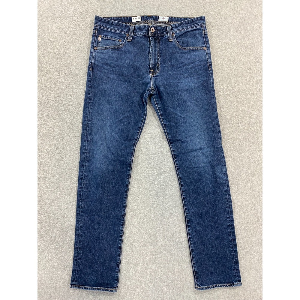 AG Jeans Men's 34x31 B-TYPE 1 Blue Denim Slim Adriano Goldschmied Made in USA